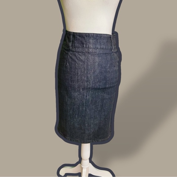 RED Valentino Y2K Washed Black / Gray Denim Pencil Skirt Size 42 = U.S. Size 6 - Picture 1 of 14